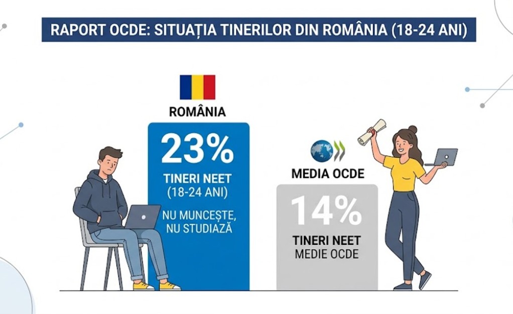 Semnal de alarma din partea OCDE: Aproape un sfert dintre tinerii romani nu muncesc si nu merg la scoala