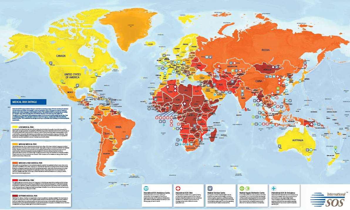 International SOS a publicat o harta a riscurilor de sanatate. Romania ...